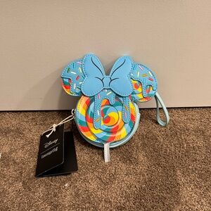 Disney Loungefly Minnie Mouse sprinkle popsicle wristlet wallet NWT